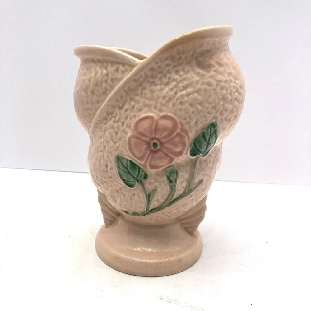 Hull Art Pottery Pink Floral Vase  6-1/2